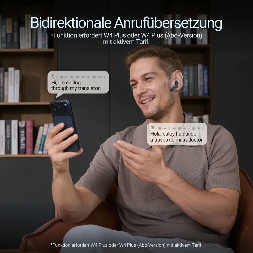 W4 Plus KI-Dolmetscher-Ohrhörer